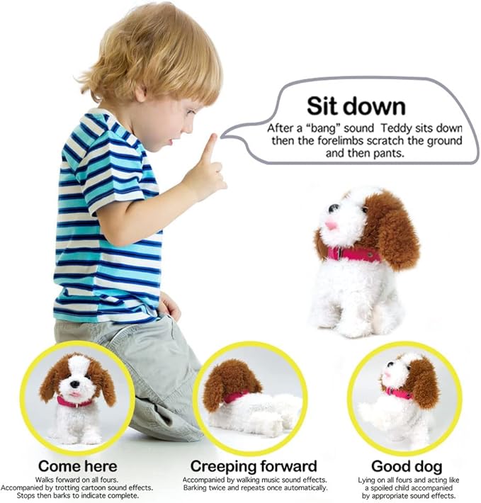 WEofferwhatYOUwant Interactive Voice Command Dog – Plush Goldendoodle Teddy Toy – Responds to 12 Commands – Walks, Barks, Dances, Sings – Smart Talking Robotic Pet for Kids, Toddlers, Seniors