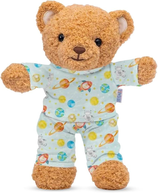 Zip N' Bear Soft Plush Teddy Bear Stuffed Animal with Planet Pals Pajamas - Zippy The Bear Cute Cuddly Plush Toy, Perfect Sensory Teddy for Kids, Toddlers - Adorable Gift & Bedtime Companion