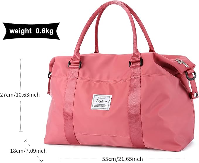 Travel Duffel Bag, Carry On Overnight Weekender Bags for Women | Travel Bag with Wet Pocket & Trolley Sleeve, For Spirit Airlines 18x14x8 Personal Item Bag