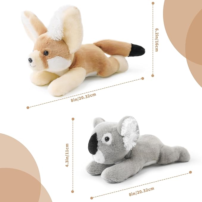 Stuffed Animal for Kids,8 inch Realistic Animal Plush Toy Lying Down Posture Animals,Plush for Boys Girls Adult Birthday Hug Teaching(S-Koala)