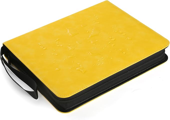 GERMUN 720 Card Binder, Premium Trading Card Binder, 9 Pocket Double Sided Pocket PU Card Collection Binder, Collector Card Album, Card Folder for MTG, TCG, Sports Cards, Game Cards (Yellow)