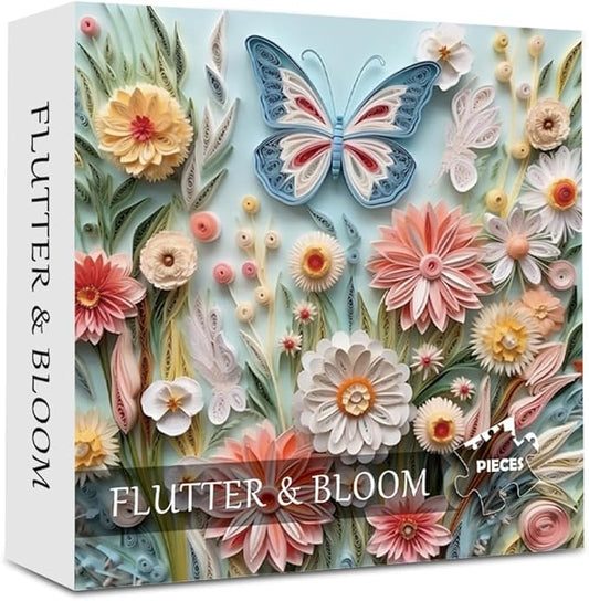 Puzzle 1000 Piece for Adults Jigsaw Featuring Aesthetic Home Decoration Unique Gift for Cat Lovers Premium Large Puzzle for Family Fun (Flutter&Bloom Puzzles-1000pcs)