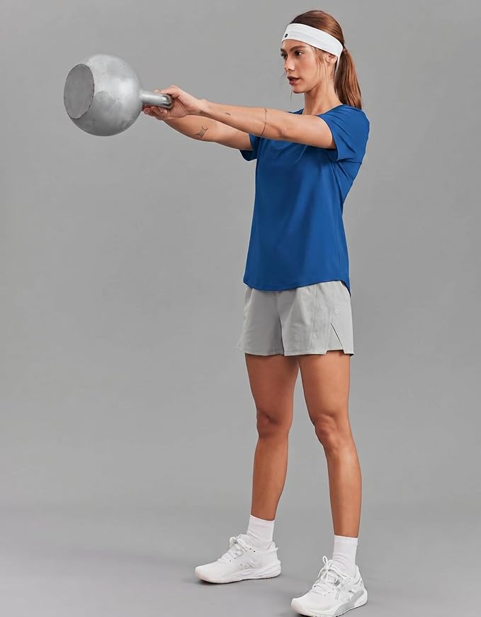 PINSPARK Soft Workout Tops for Women UPF 50+ Sun Protection Shirt Quick Dry Athletic Running Hiking Travel Basic Tee Shirts