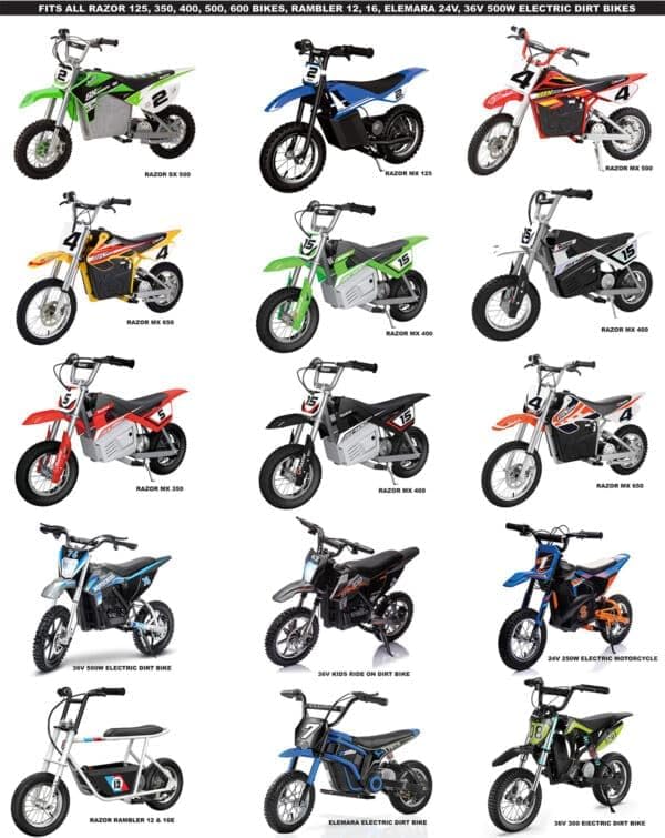 Hardline Products Adjustable Height Training Wheels for Razor MX 125, MX350, MX400, MX450, SX500, MX650 Electric Motorcycle