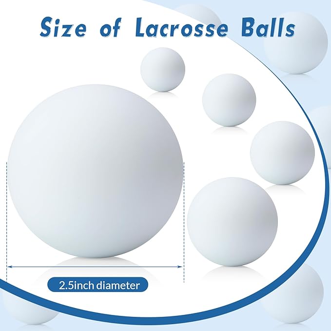 Sosation 50 Pack Lacrosse Ball Bulk 2.5 Inch Soft Rubber Motivational Stress Relief Massage Balls Myofascial Release Tools Muscle Knot Remover