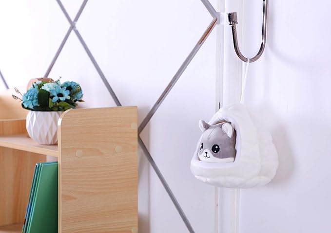 Kawaii Stuffed Animals Hamster Plush and Worm Bed House Hanging Cage Great for Kids Plush Toys for Toddlers-6 Inch