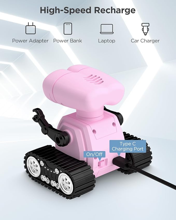 Robot Toys for Kids, Rechargeable Remote Control Robot Toys with Walkie Talkies, Programming, Gesture Sensing, Music, Changeable Eyes Function, RC Robot Toys Gifts for 6-12 Year Old Boys Girls