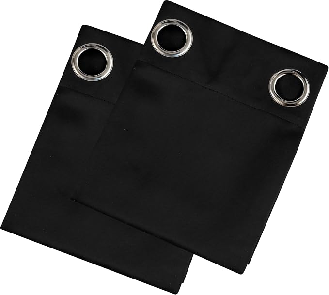 LEMOMO Blackout Curtains 52 x 90 Inch Long Black Curtains Set of 2 Panels Room Darkening Curtains for Bedroom and Living Room
