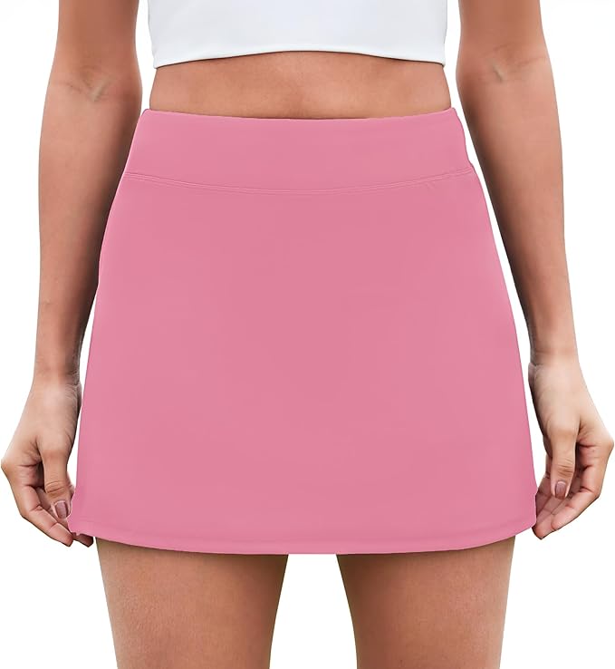 Womens Skort Tennis Skirt with Pocket Shorts | Mini Golf Skirts, High Waisted, Built-in Shorts, Soft Comfortable Fabric, for Summer Casual, Athletic Workout, Pickleball