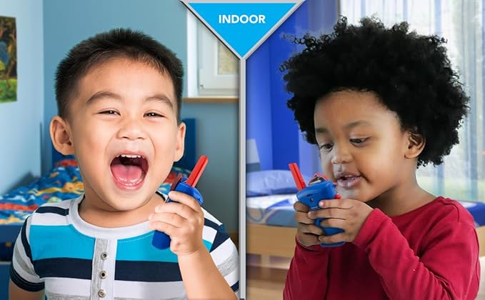 eKids Paw Patrol Chase Marshall Walkie Talkies for Kids, Static Free and Extended Range, Indoor and Outdoor Toys (Chase Marshall)
