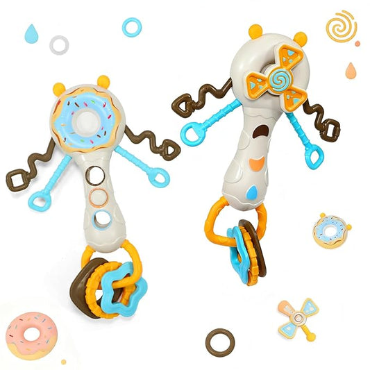 Baby Rattles & Plush Rings Baby Rattles 0-6 Months Teething Toys 3-6 Months Baby Toys 0-6 Months Teething Rattle Teether Toy for Toddlers and Baby Essentials Gifts for Boys Girls