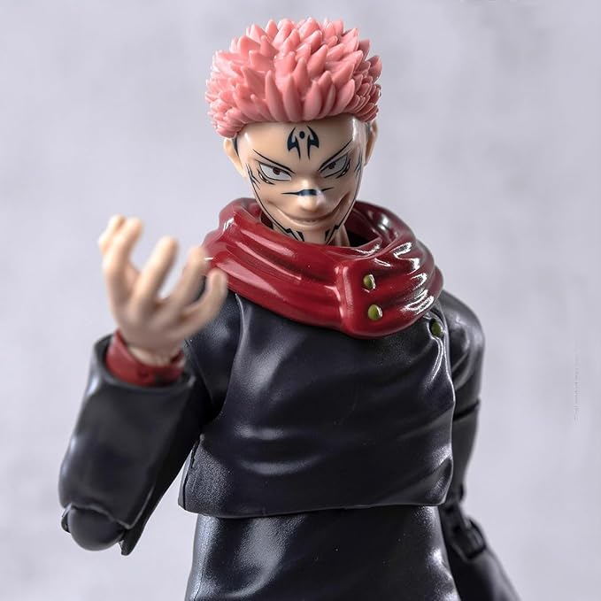 Itadori Yuji Figure Statue-18cm/7in Itadori Yuji Figures Anime Character Movable and Changeable Face Action Figure PVC Model Handmade Desktop Ornament Decor Collectible Figures