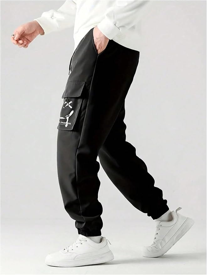 GORGLITTER Boy's Cargo Pants Casual 2 Piece Elastic Waist Hiking Going Out Khaki Pants Joggers with Pockets Clothes