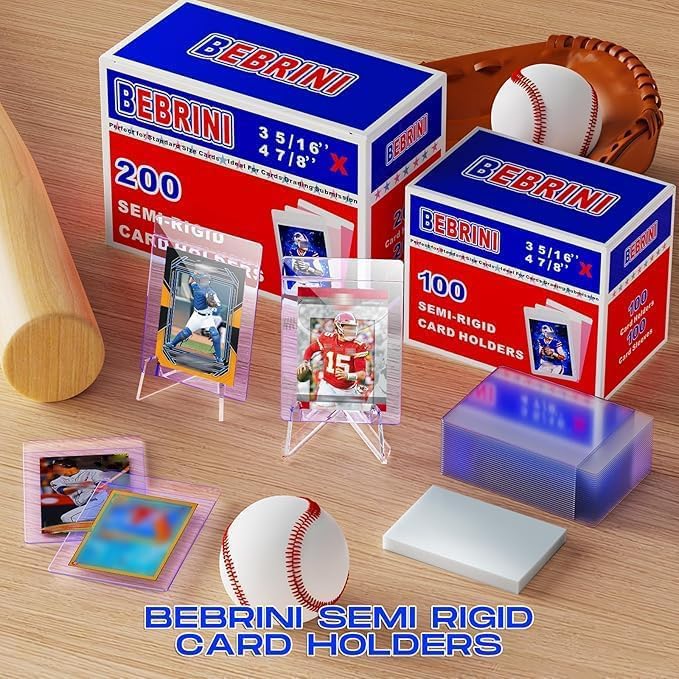 200ct Semi Rigid Card Holders & 200ct Soft Sleeves for PSA, SGC, BGS, CSG Graded Cards Submissions, PSA Submission Card Sleeves for Sports, PKM, Baseball, Trading Cards