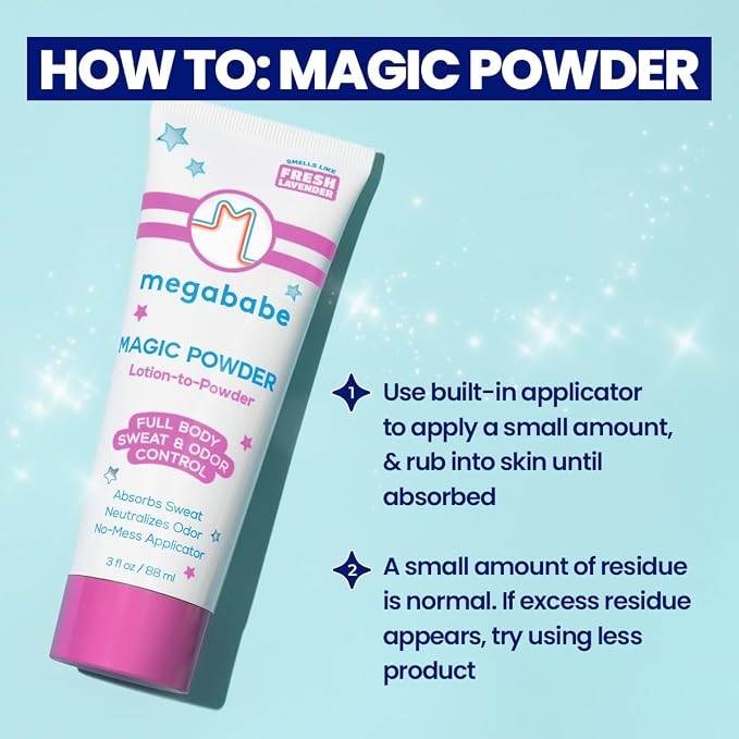 Megababe Magic Powder, Sweat & Odor Absorbing, Talc-Free, 3 fl oz