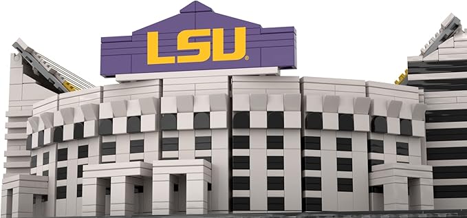 Pro-Lion LSU Tigers Stadium Building Kits - 2298 Pieces & Printed Decal Graphics | 3D Bricks Puzzle | Fighting Tigers Football Gifts for Boys, Men & Kids Aged 5+ | Games for Creative Fans