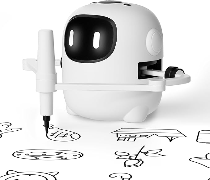 Drawing Robot for Kids with 150 Cards, Voice Interactive Educational Drawing Machine, Montessori Painting Learning Toys for 3 4 5 6 7 8 Year Old Boys Girls Birthday Party