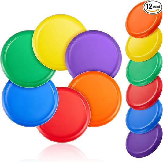 8 Inch Foam Flying Discs PE Equipment Coated Soft Flying Discs Kid Toy for Physical Education Equipment Elementary School Teaching Beach Outdoor Playing Game Sports Party Supplies, 6 Colors