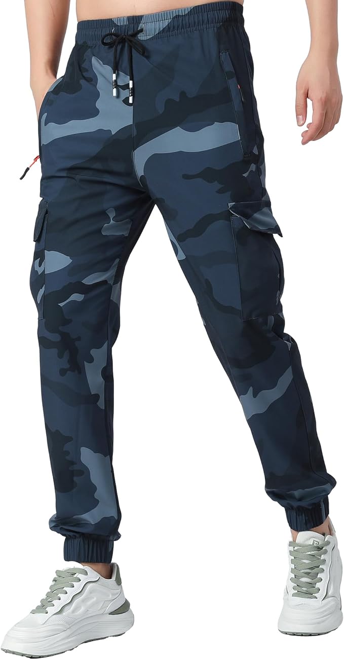 Boy's Cargo Joggers Pants Youth Quick Dry Hiking Lightweight Pants for Sports Outdoor with Zipper Pockets