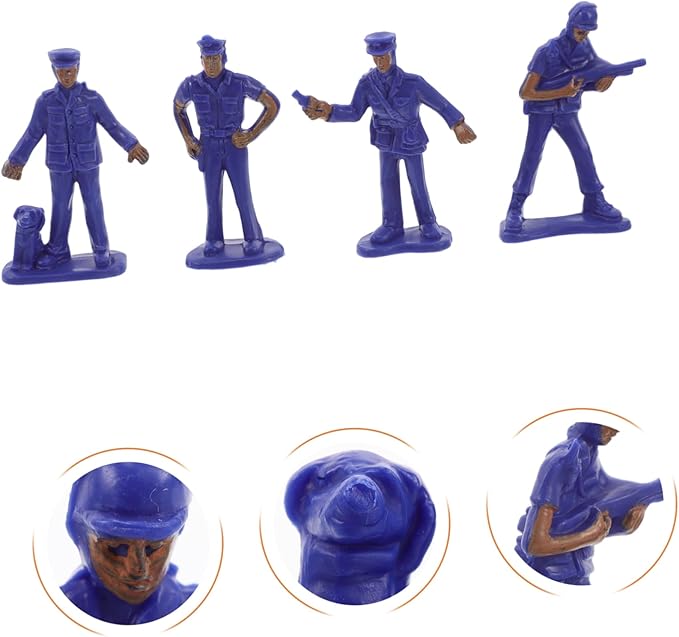 50Pcs Realistic Policeman Toy Figures for Sand Table Decoration - Miniature Police Character Models for Desktop Adornment and Micro Landscape Ornaments