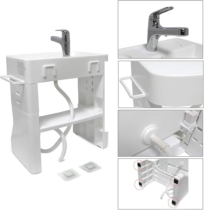 HongK- Early Training Learning Plastic Wash Basin For Child Kids Baby Toddler Simulation Towel Shelf Wash Hand Care [P/N: ET-BABY007-WHITE]