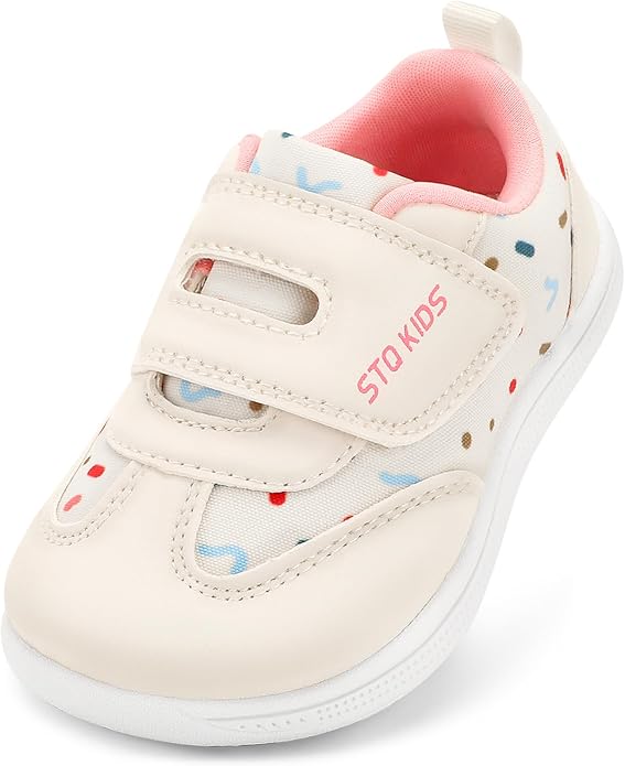 Wide Toe Box Toddler Shoes Zero Drop Boys Girls Barefoot Shoe Non-Slip Little Kids Sneakers for First Walking