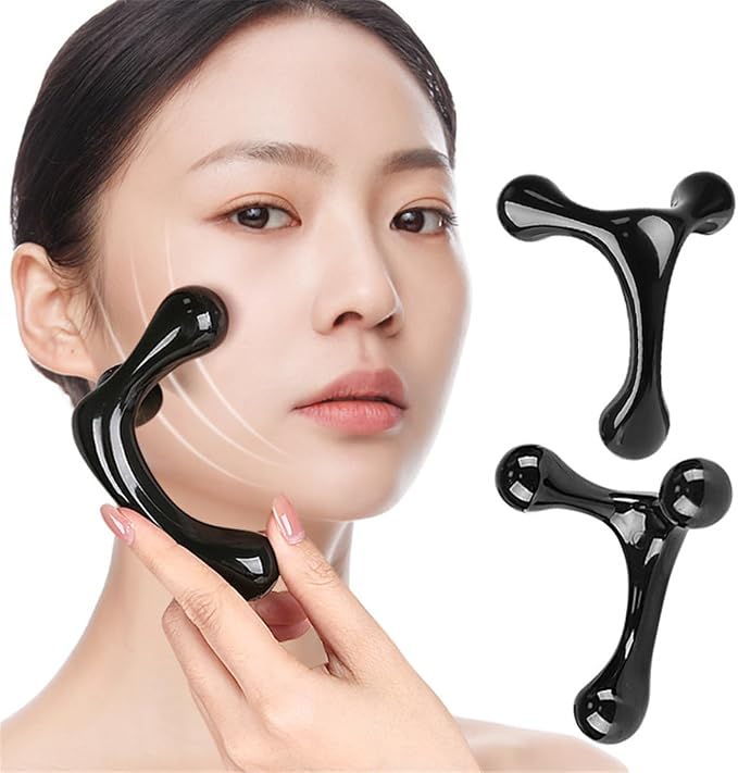 3 Point Hand Held Massage Tool, 2 Pcs Manual Trigger Point Massage Tools Deep Muscle Tissue Manual Massager, Handheld Palm Pressure Point Body Massager for Neck Shoulder Back Leg Muscle Pain Relief
