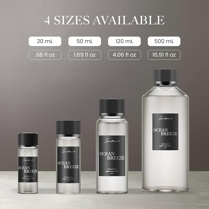 Scentiment Ocean Breeze Diffuser Oil - Premium Hotel Scent with Notes of Bergamot, Lemon, Jasmine with Marine & Amber Home Scent, Hotel Fragrance Oil Diffuser Refill - 16.91 fl oz (500 mL)