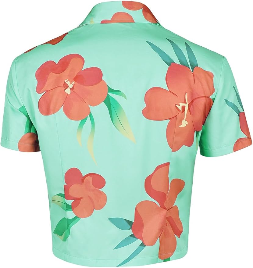 Mens Boys Anime Cosplay Costume Shirt Mens Short Sleeve Button Top