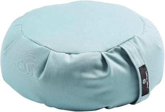Hugger Mugger Zafu Meditation Cushion - Support in Cross-Legged Sitting, Buckwheat Filled, Durable Fabric, Convenient Handle, Handmade in USA