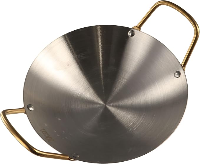 Stainless Steel Wok Household Korean Round Bottom Saucepan Traditional Frying Pan Multi- Cooking Wok Iron Soup Pot for Chinese Style Stir-Fry