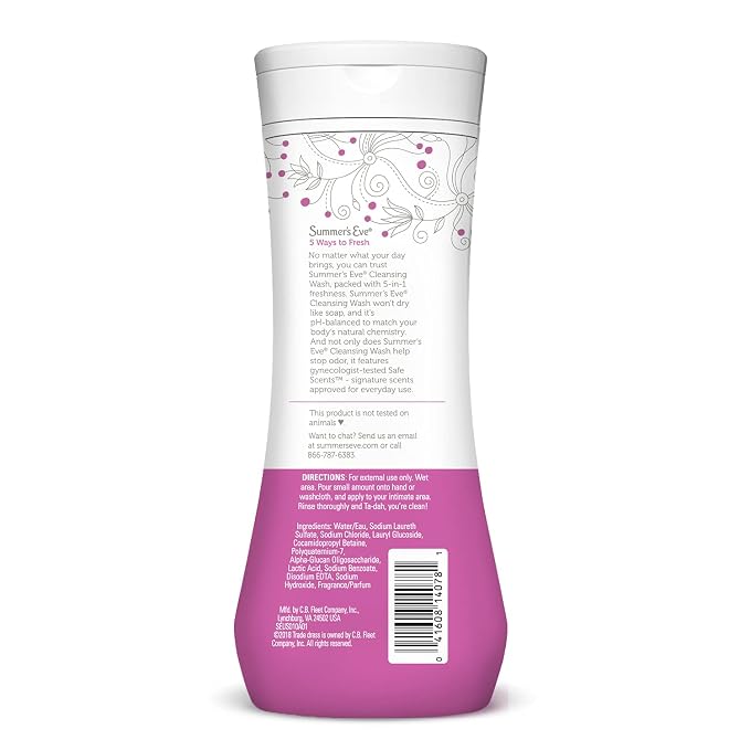 Summer's Eve Simply Sensitive All-Over Daily Feminine Wash, Gentle pH-Balanced Body Wash for Women, Removes Vaginal Odor, 15 Fl Oz (Pack of 2)