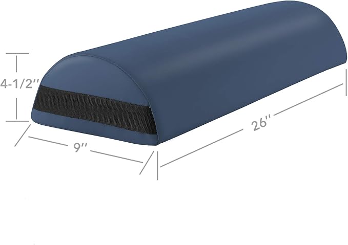 Saloniture Jumbo Half Round Massage Table Bolster Under-Knee Pillow Pad - 26 x 9 x 4.5 Inch - Blue