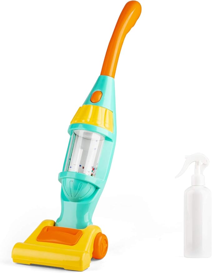 Toy Vacuum Cleaner for Kids, Electric Kids Play Vacuum with Lights, Realistic Sounds & Whirling Stars, Pretend Role-Play House Cleaning Vacuum Cleaner Toys Set for Children Girls Boys Toy