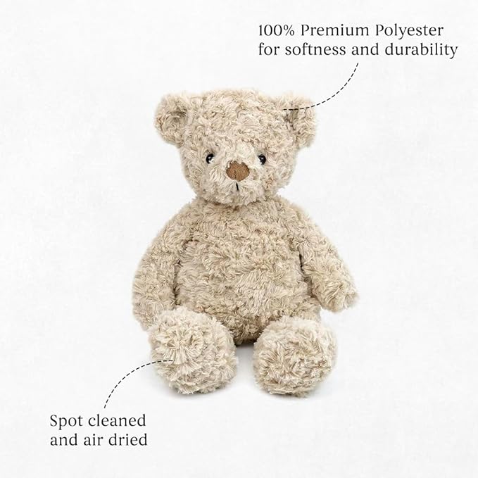 MON AMI Crème Teddy Bear Stuffed Animal - 12" Brown, Teddy Bear Plush Gifts for Baby Shower, Cute Plushies for Kids of All Ages