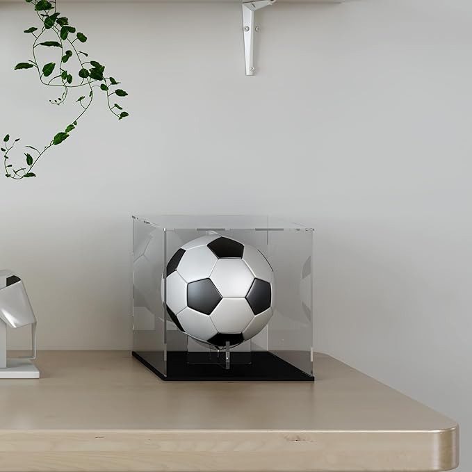 Acrylic Display Case with Detachable Ball Stand, Compatible with Full Size Basketball, Dustproof Display Box for Exclusive Collectible Sport Memorabilia