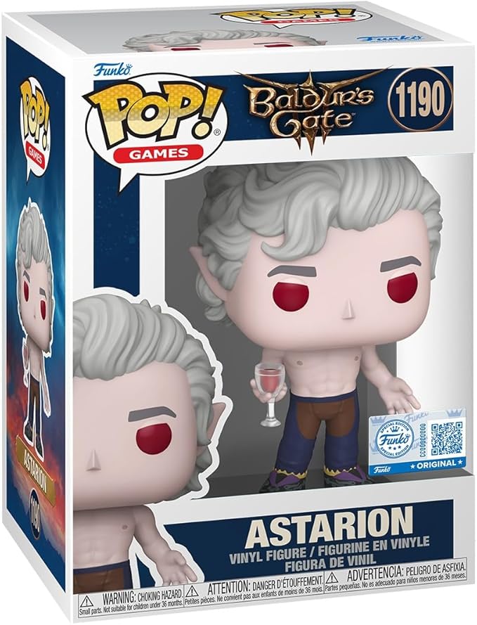 Funko Pop! Games: Baldur's Gate 3 - Astarion - Shirtless - Amazon Exclusive - Collectable Vinyl Figure - Gift Idea - Official Merchandise - Toys for Kids & Adults - Video Games Fans