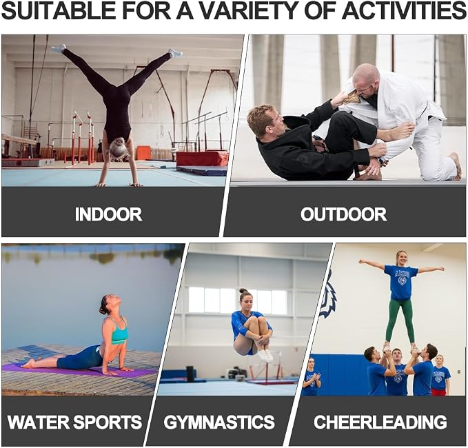 COOLWAVE Inflatable Wrestling Mat and Jiu Jitsu Mats for Home Gym or Outdoor Training, Great for BBJ, MMA, Martial Art, Grappling, Judo, Boxing, Yoga and More with Soft Landings and Good Bounce