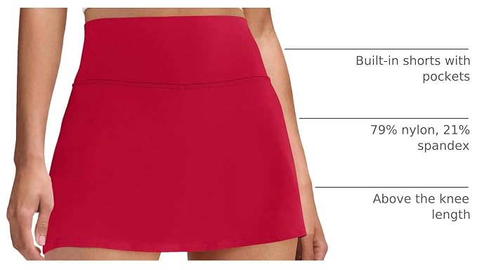 Womens Skort Tennis Skirt with Pocket Shorts | Mini Golf Skirts, High Waisted, Built-in Shorts, Soft Comfortable Fabric, for Summer Casual, Athletic Workout, Pickleball