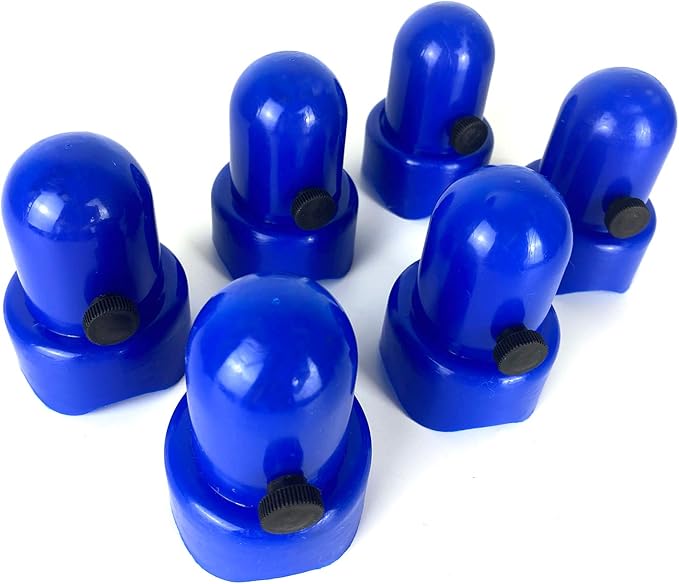 Large Trampoline Enclosure Pole Caps with Screw-in Bolts, Only Fit for Pole 1.5 Inch Diameter, 6 Piece, Blue,Trampoline Pole Toppers
