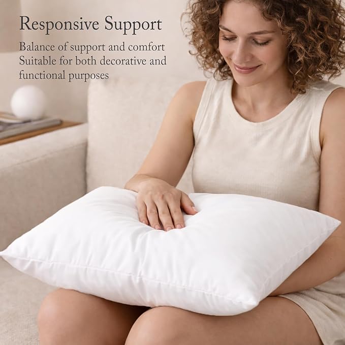 puredown® 26x26 Feather Down Pillow Insert, 1 Pack Euro Pillow Insert for Couch, Chairs, Office, Apartments