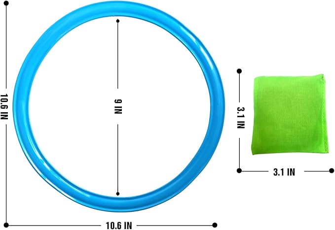 2-In-1Hopscotch & Bean Bag Toss,Combine Hopscotch Rings with Bean Bag Toss Game, Bean Bag Toss Game for Kids,Hopscotch Outdoor Game,Agility Rings,Fun Playground Toys for Boys and Girls