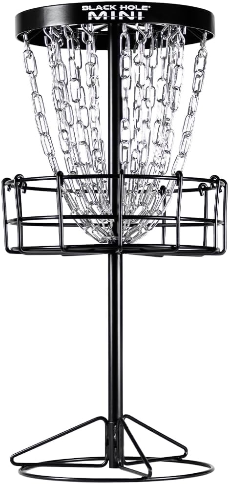 MVP Disc Sports Black Hole Mini 24-Chain Disc Golf Basket Target (26.5" Tall Mini Basket)