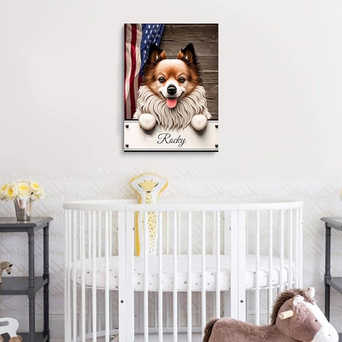 Custom Wooden Jigsaw Puzzles with Your Dog's Name on Volpino Art Print - 300 500 1000PCS Puzzles Game and Home Wall Decor
