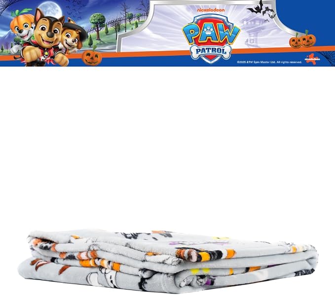 PAW Patrol Halloween Throw Blanket, Super Soft Cozy Plush Bedding, 50" x 70", (Officially Licensed Product) by Franco