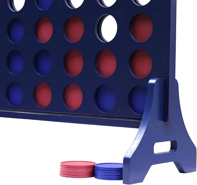 Tailgating Pros Premium Navy Giant Four in a Row with Carrying Case - Jumbo Oversized Outdoor Yard Game - Connect Multiple Pucks in a Row to Win - Many Puck Colors Available!