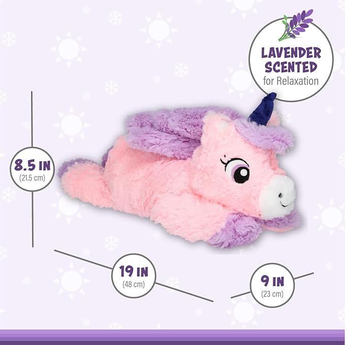 1i4 Group Warm Pals - Jumbo Unicorn - 4lbs - Cozy Microwavable Lavender Scented Plush Toys - Heatable & Coolable Stuffed Animal - Calming & Comforting Plushie