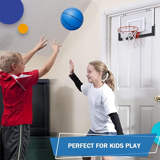 Amarlozn Mini Basketball for Mini Basketball Hoop, 5" Replacement Basketball for Over The Door Basketball Hoop, Little PVC Basketballs for Kids Toddler, Beach Indoor Outdoor Sport Game Gift, Blue