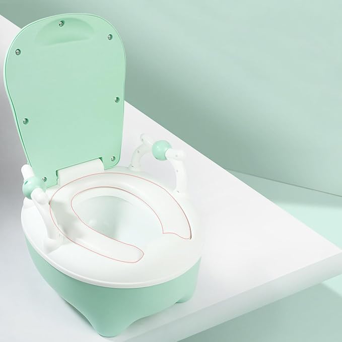 Kids Toilet, Large Capacity Storage, Plastic Portable Children Toilet Baby Accessories for Male and Female Babies (Green)