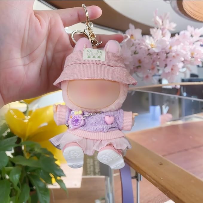 Clothes for LABUBU 17cm Dolls(No Doll -5 Set Outfit 17cm Doll Clothes for Labooboo ,Clothes Set for LABUBU Dress Up,Labubu Accessories with Camera